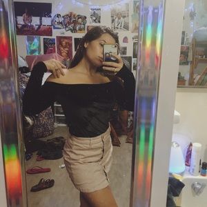 Black Velvet Off the Shoulder Top